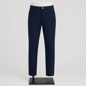 Lululemon ABC Pant Slim 32 Obsidian Navy Blue Warpstreme 5 Pocket LM5335S Mens
